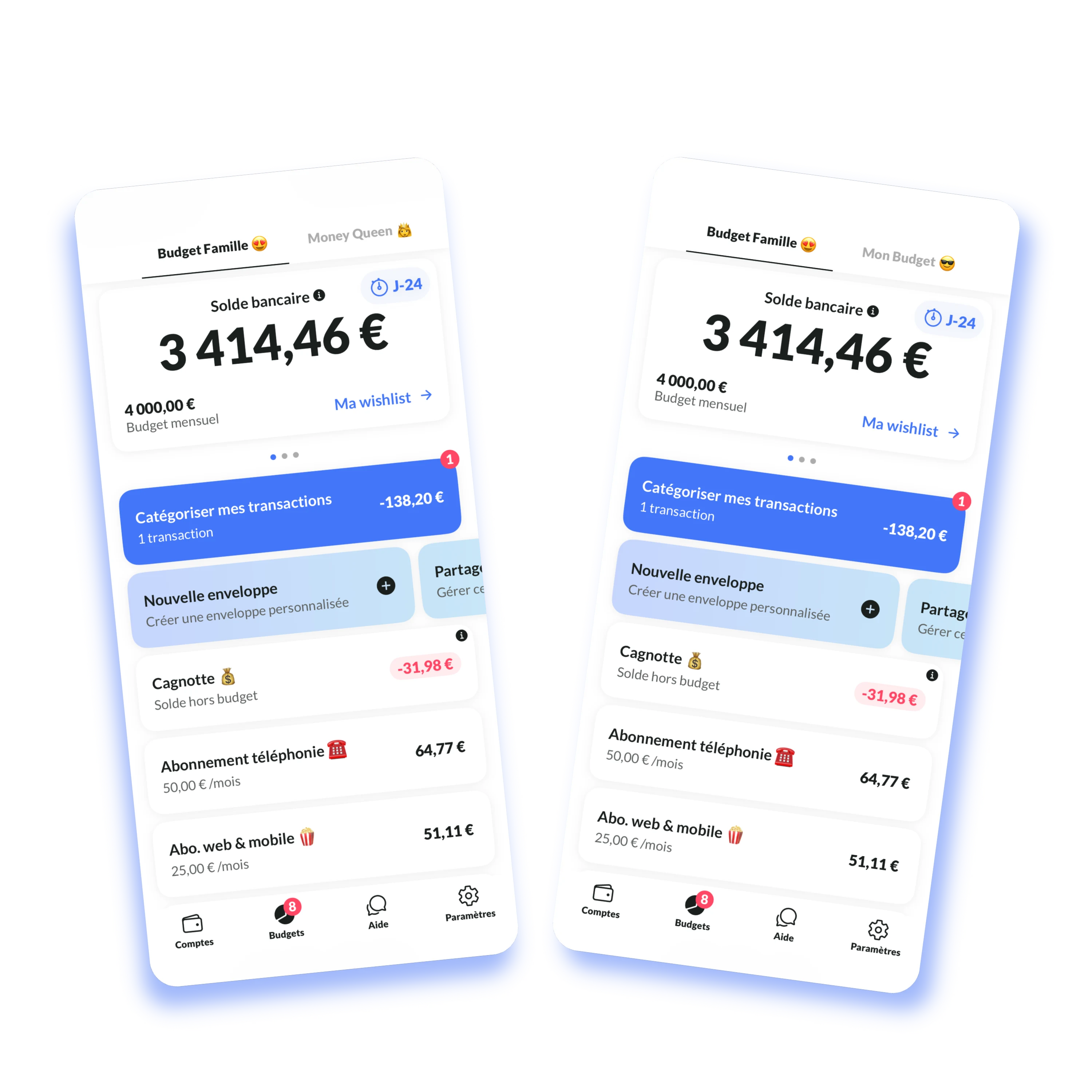 Couple utilisant Budgeez - Deux écrans synchronisés